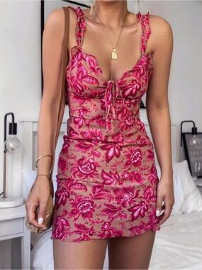 White Fox Sweet Fling Mini Dress in Fuschia